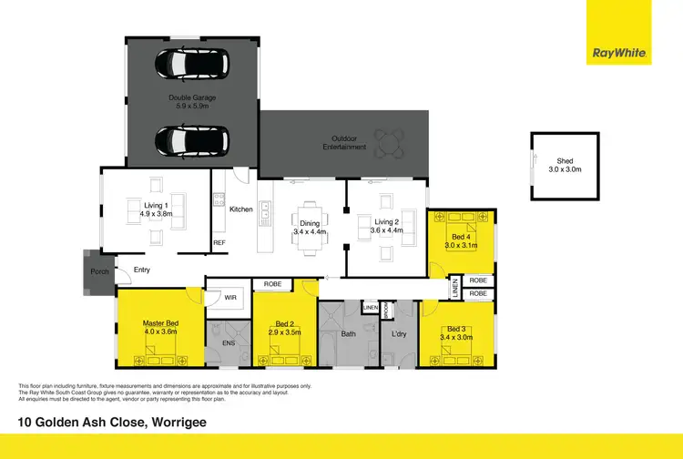 Floorplan of Homely house listing, 10 Golden Ash Close, Worrigee NSW 2540