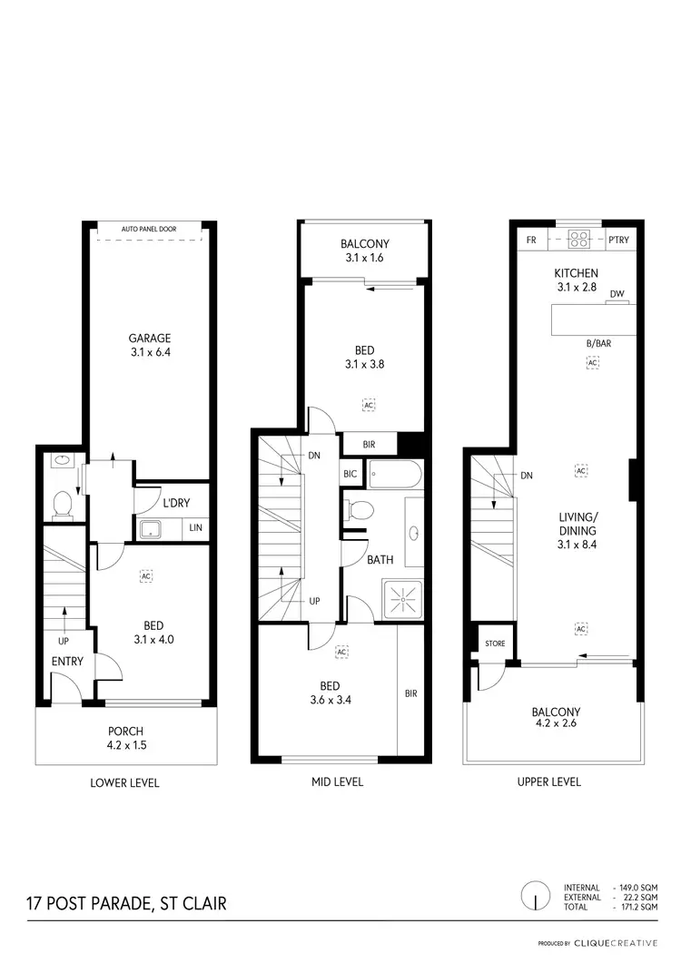 Floorplan of Homely townhouse listing, 17 Post Parade, St Clair SA 5011