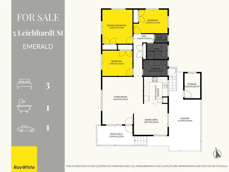 Floorplan of Homely house listing, 5 Leichhardt Street, Emerald QLD 4720