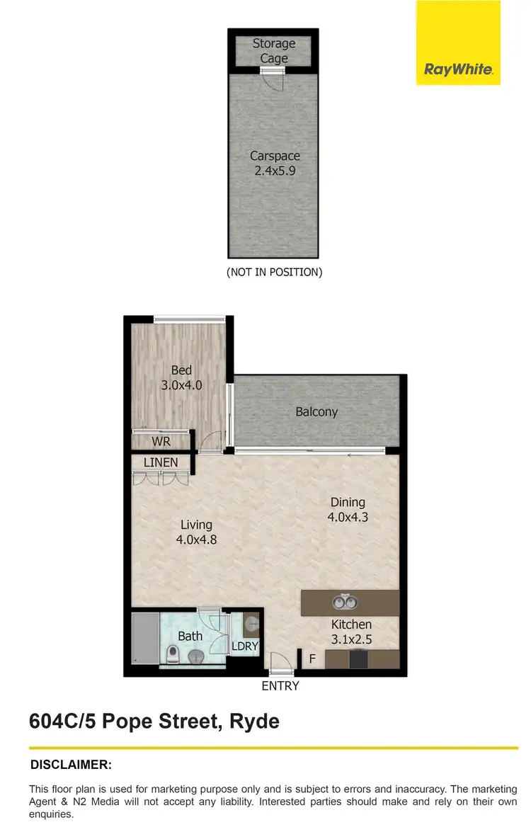 Floorplan of Homely apartment listing, 604C/5 Pope Street, Ryde NSW 2112