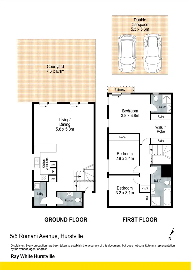 Floorplan of Homely townhouse listing, 5/5 Romani Avenue, Hurstville NSW 2220