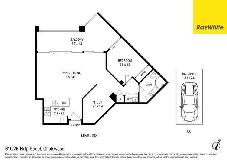 Floorplan of Homely unit listing, 610/2B Help Street, Chatswood NSW 2067