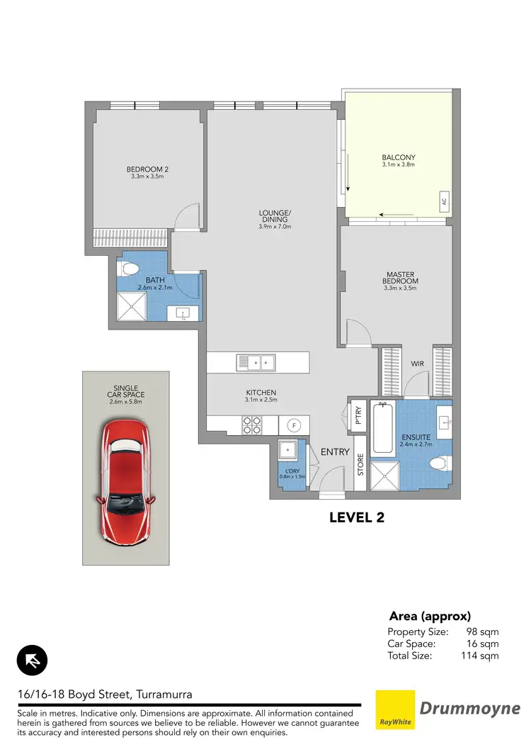Floorplan of Homely apartment listing, 16/16-18 Boyd Street, Turramurra NSW 2074