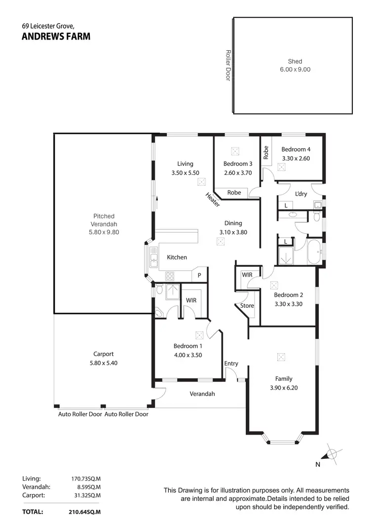 Floorplan of Homely house listing, 69 Leicester Grove, Andrews Farm SA 5114