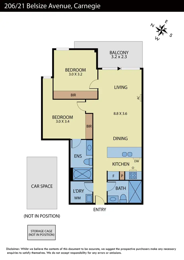Floorplan of Homely apartment listing, 206/21 Belsize Avenue, Carnegie VIC 3163