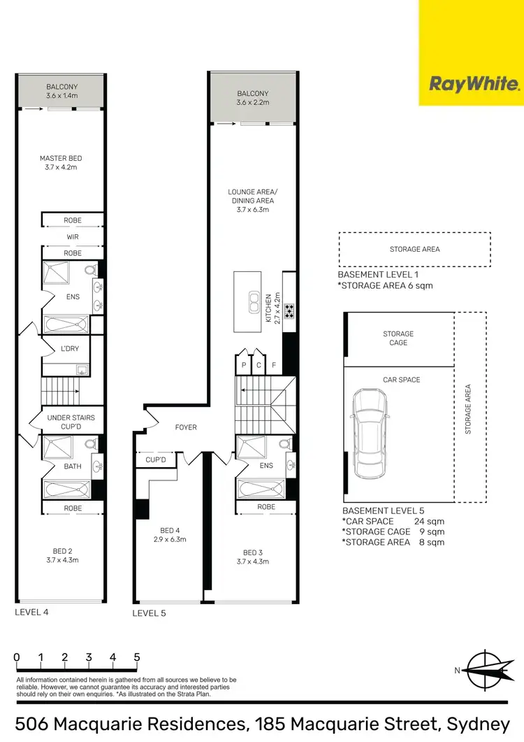 Floorplan of Homely apartment listing, 506/185 Macquarie Street, Sydney NSW 2000