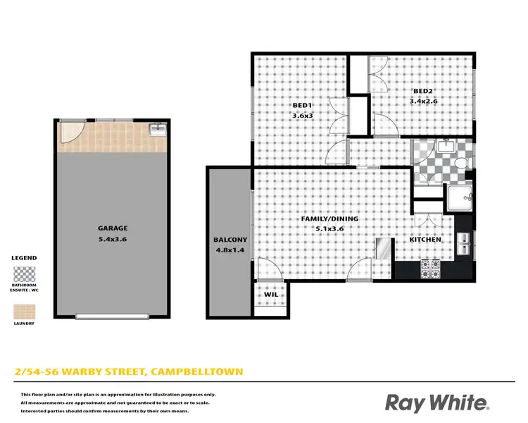 Floorplan of Homely unit listing, 2/54-56 Warby Street, Campbelltown NSW 2560