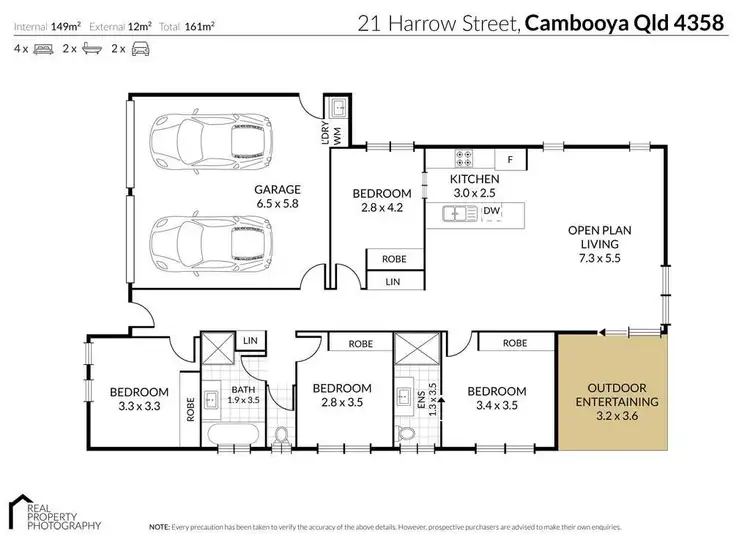 Floorplan of Homely house listing, 21 Harrow Street, Cambooya QLD 4358
