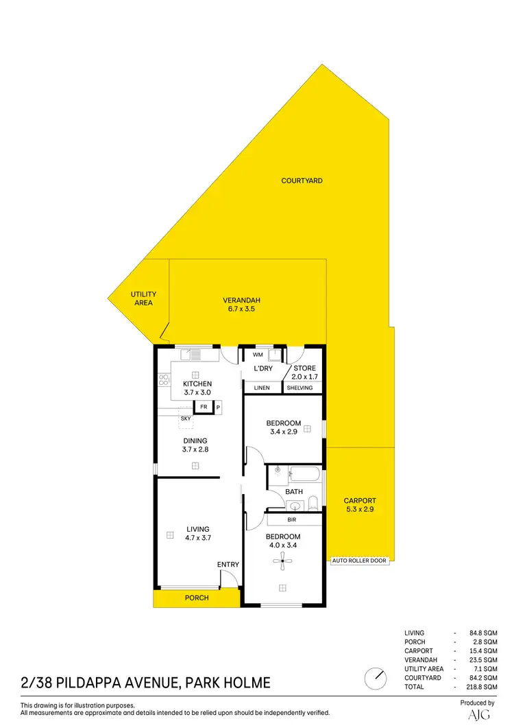 Floorplan of Homely apartment listing, 2/38 Pildappa Avenue, Park Holme SA 5043