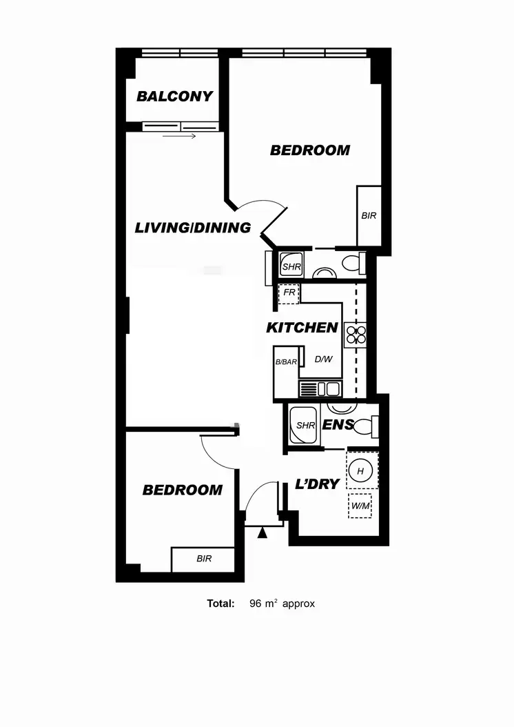 Floorplan of Homely apartment listing, 83/65 King William Street, Adelaide SA 5000