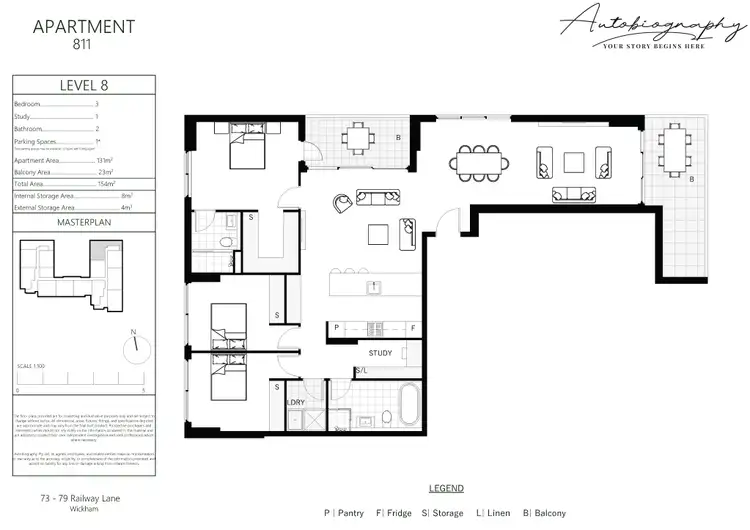 Floorplan of Homely apartment listing, 811/73-79 Railway Lane, Wickham NSW 2293