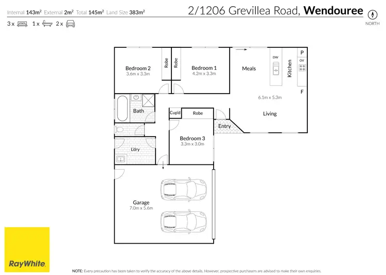Floorplan of Homely townhouse listing, 2/1206 Grevillea Road, Wendouree VIC 3355