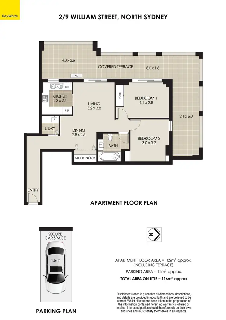Floorplan of Homely apartment listing, 2/7-17 William Street, North Sydney NSW 2060