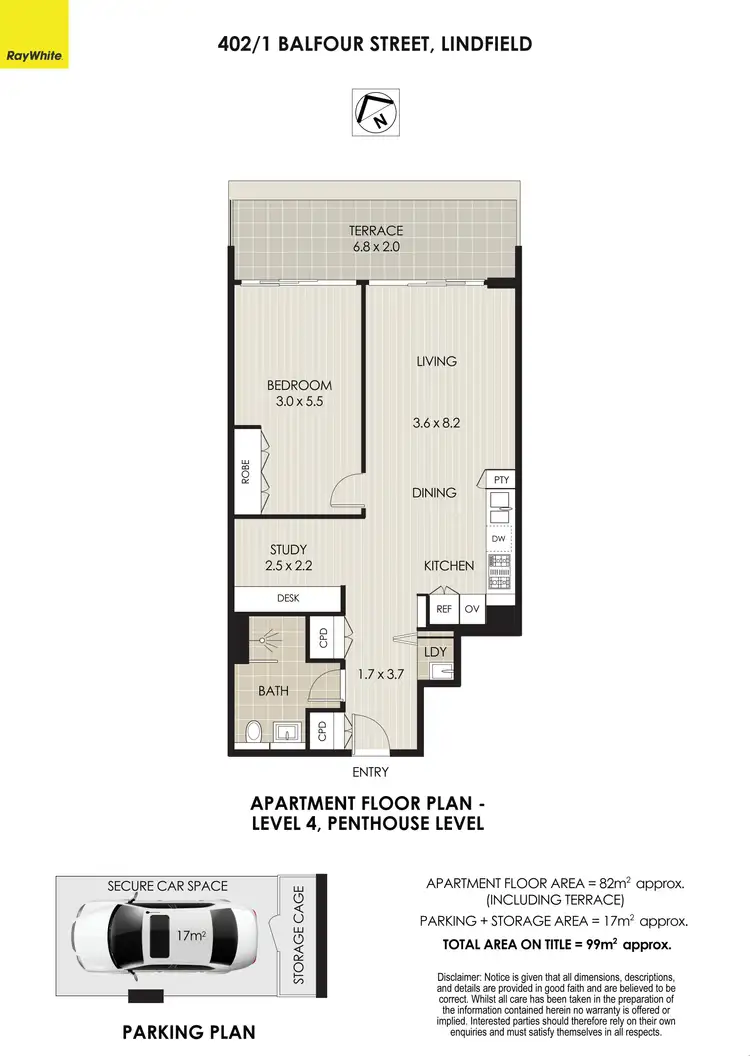 Floorplan of Homely apartment listing, 402/1 Balfour Street, Lindfield NSW 2070