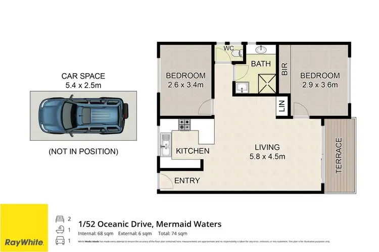 Floorplan of Homely unit listing, 1/52 Oceanic Drive, Mermaid Waters QLD 4218