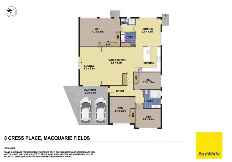 Floorplan of Homely house listing, 8 Cress Place, Macquarie Fields NSW 2564