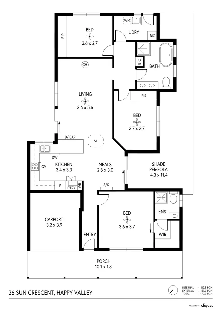 Floorplan of Homely house listing, 36 Sun Crescent, Happy Valley SA 5159
