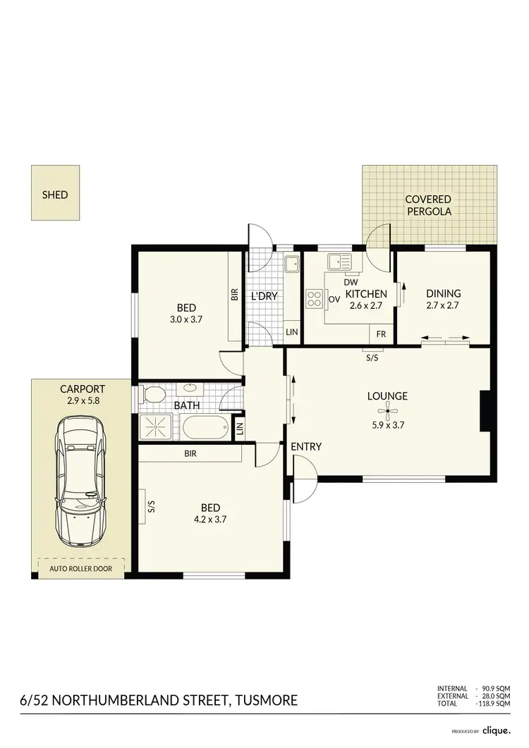 Floorplan of Homely unit listing, 6/52 Northumberland Street, Tusmore SA 5065