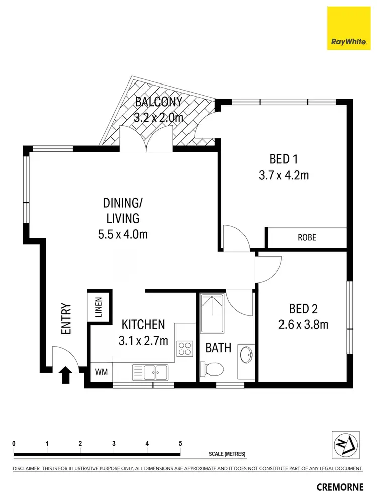 Floorplan of Homely apartment listing, 15/72 Murdoch Street, Cremorne NSW 2090