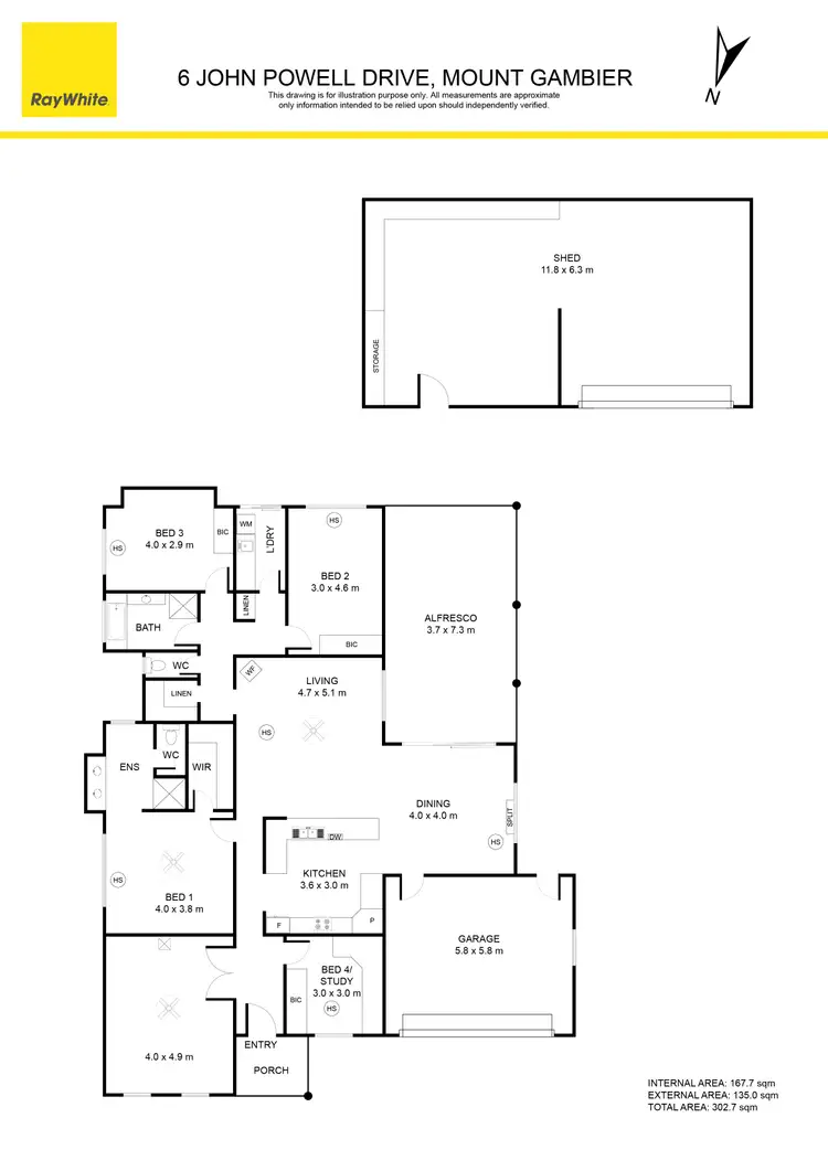 Floorplan of Homely house listing, 6 John Powell Drive, Mount Gambier SA 5290