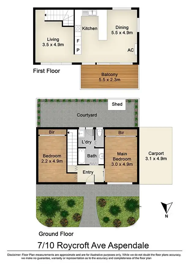 Floorplan of Homely townhouse listing, 7/10 Roycroft Avenue, Aspendale VIC 3195