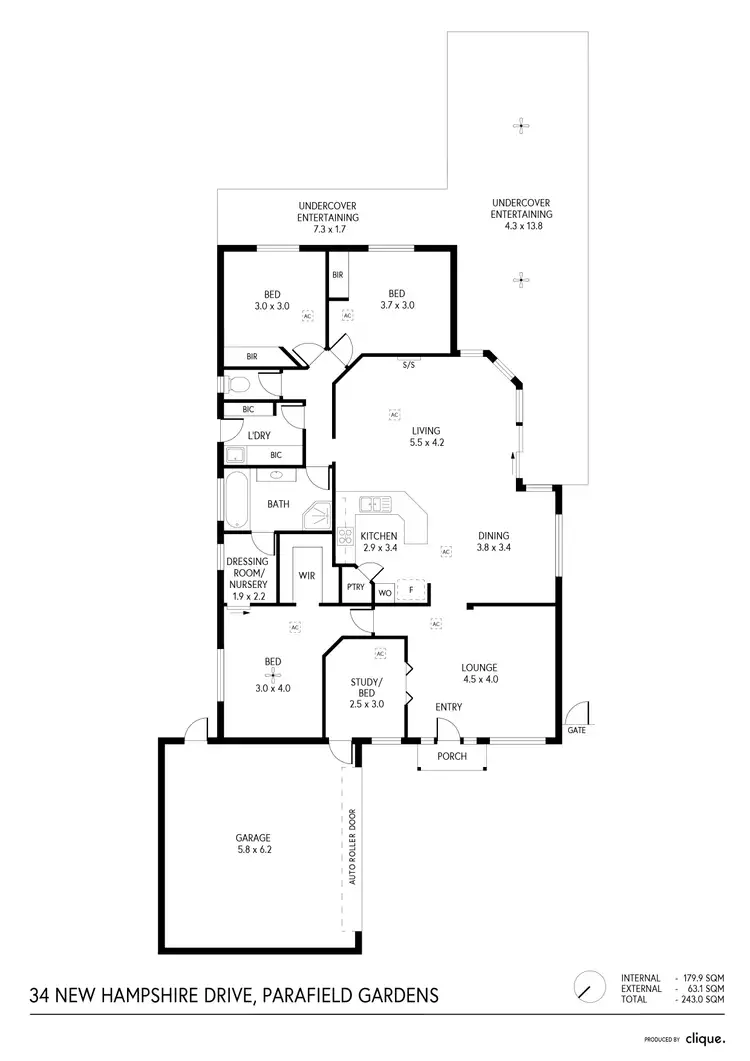 Floorplan of Homely house listing, 34 New Hampshire Drive, Parafield Gardens SA 5107