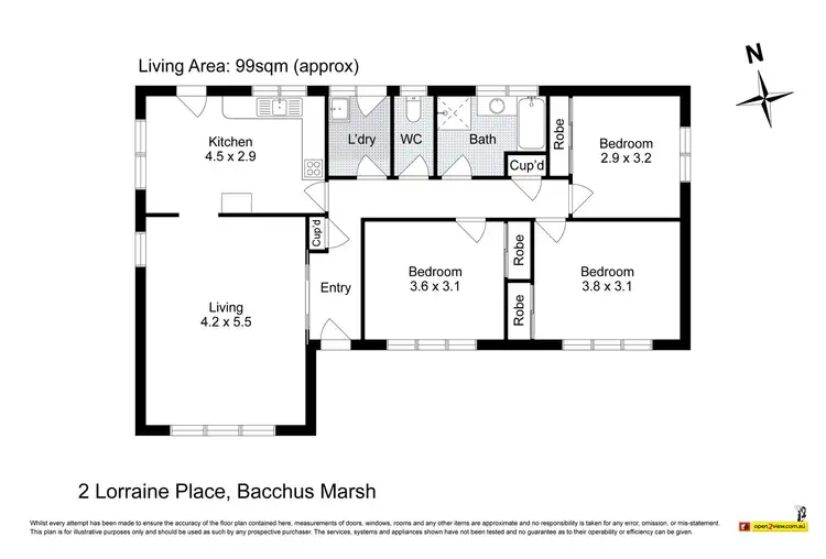 Floorplan of Homely house listing, 2 Lorraine Place, Bacchus Marsh VIC 3340