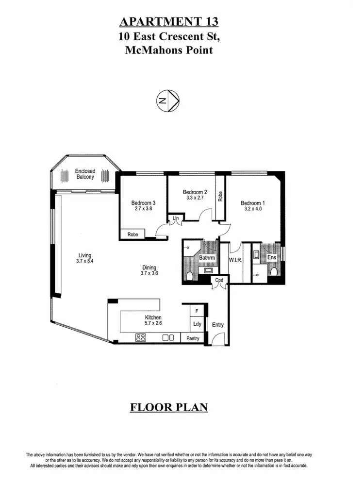 Floorplan of Homely apartment listing, 13/8-10 East Crescent Street, Mcmahons Point NSW 2060