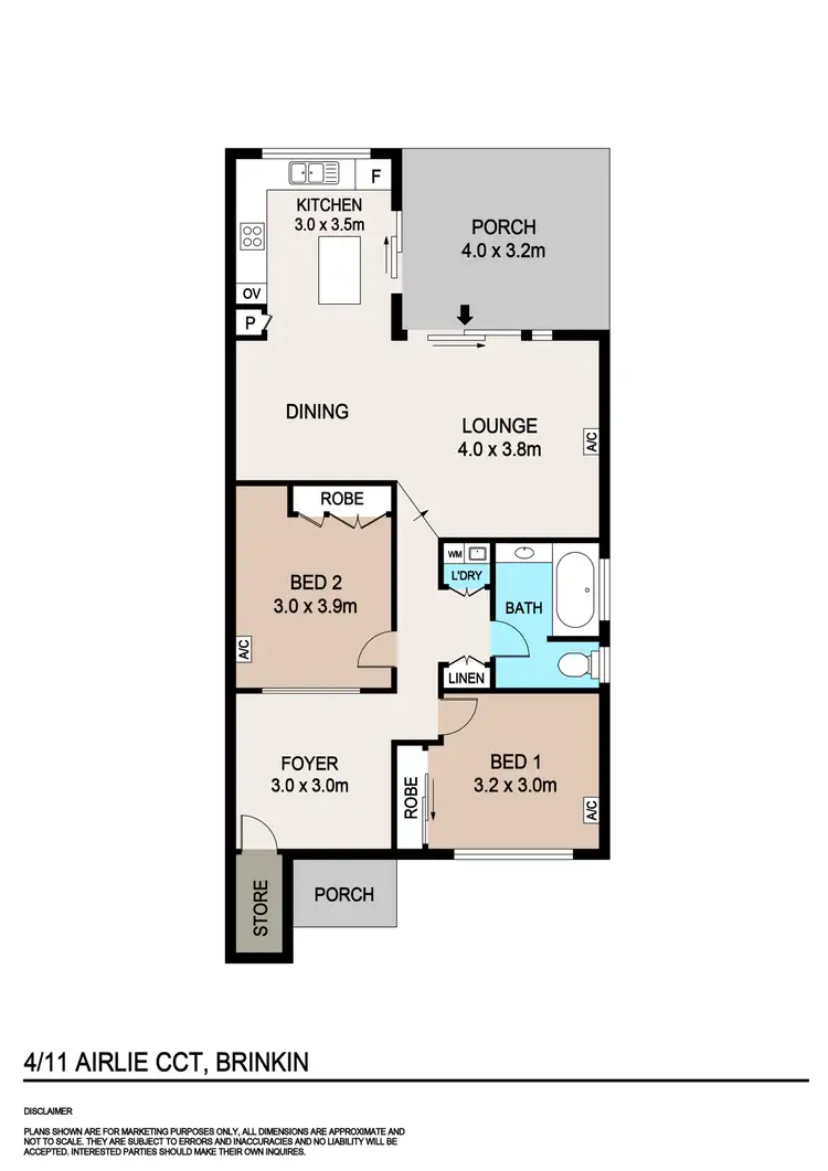 Floorplan of Homely unit listing, 4/11 Airlie Circuit, Brinkin NT 810