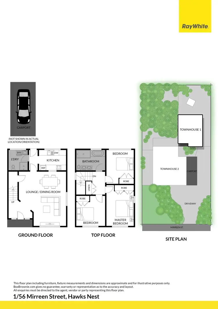 Floorplan of Homely townhouse listing, 1/56 Mirreen Street, Hawks Nest NSW 2324