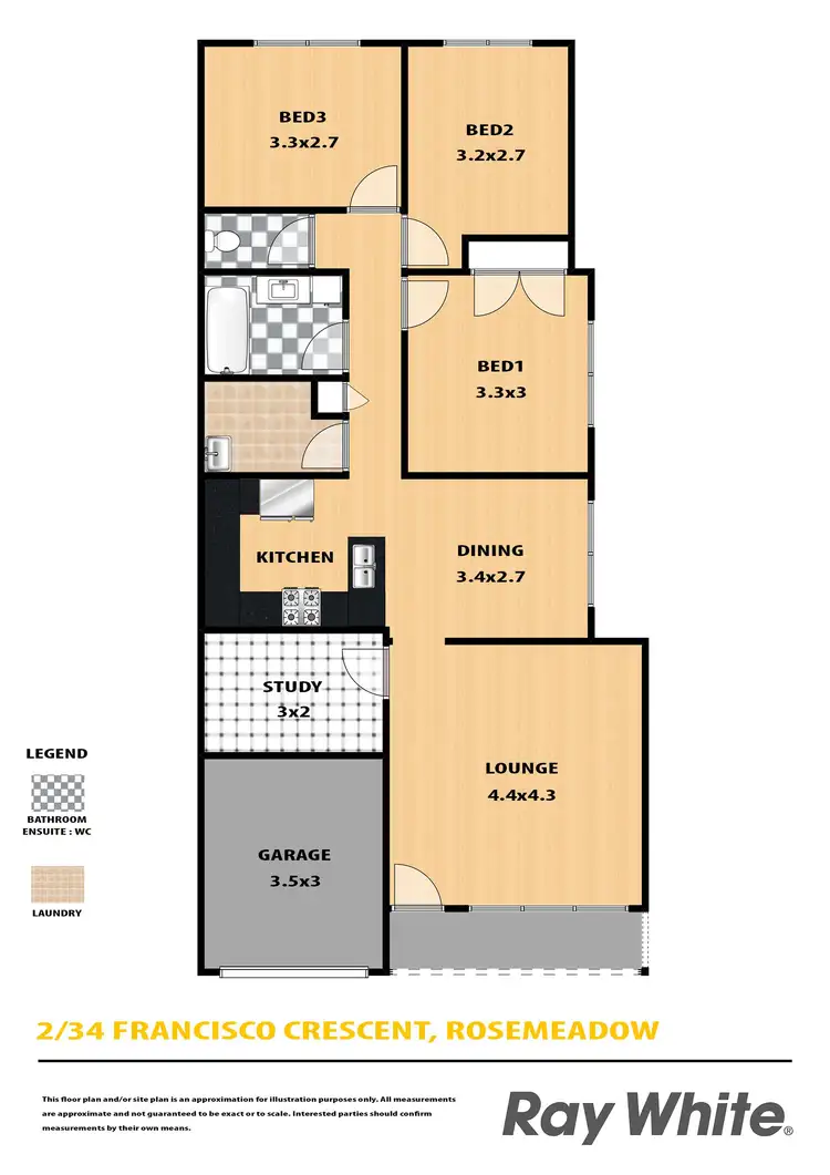 Floorplan of Homely semi-detached listing, 2/34 Francisco Crescent, Rosemeadow NSW 2560