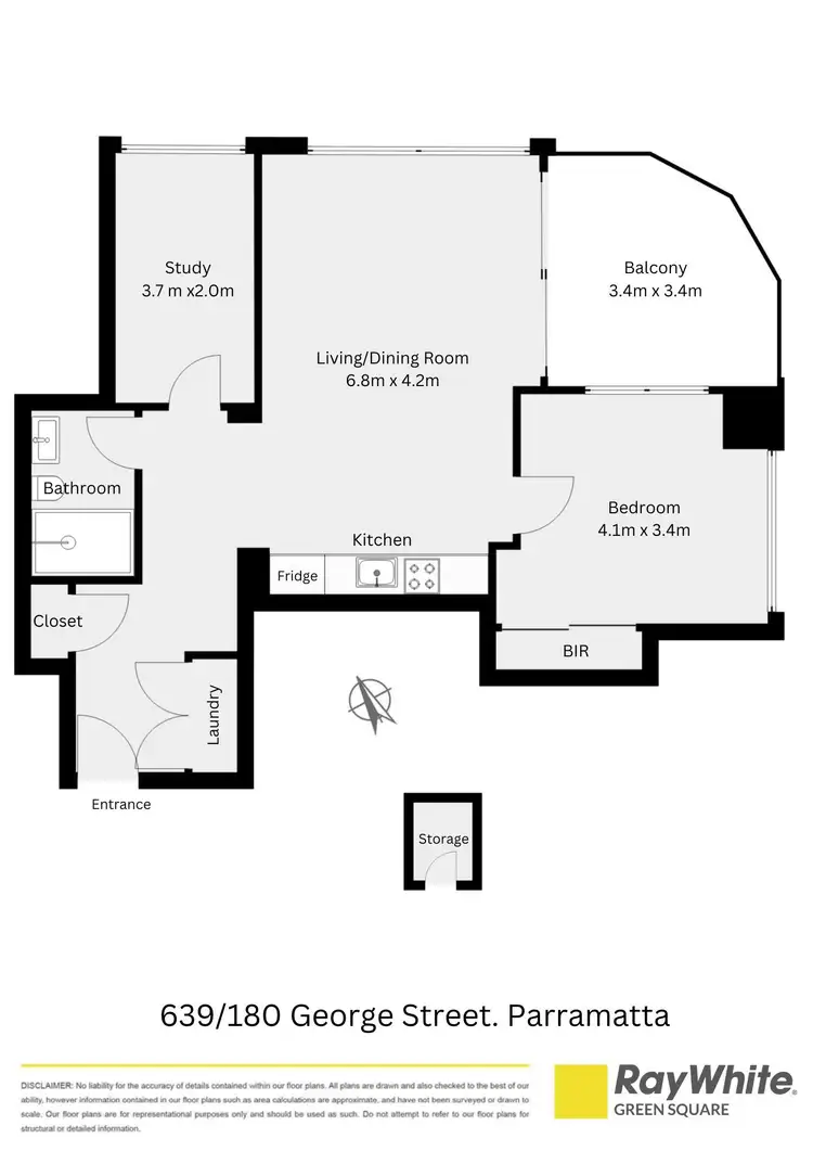 Floorplan of Homely apartment listing, 639/180 George Street, Parramatta NSW 2150