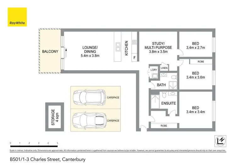 Floorplan of Homely apartment listing, B501/1 Charles Street, Canterbury NSW 2193