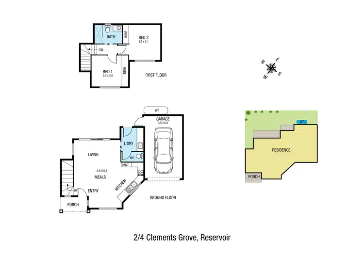 Floorplan of Homely townhouse listing, 2/4 Clements Grove, Reservoir VIC 3073