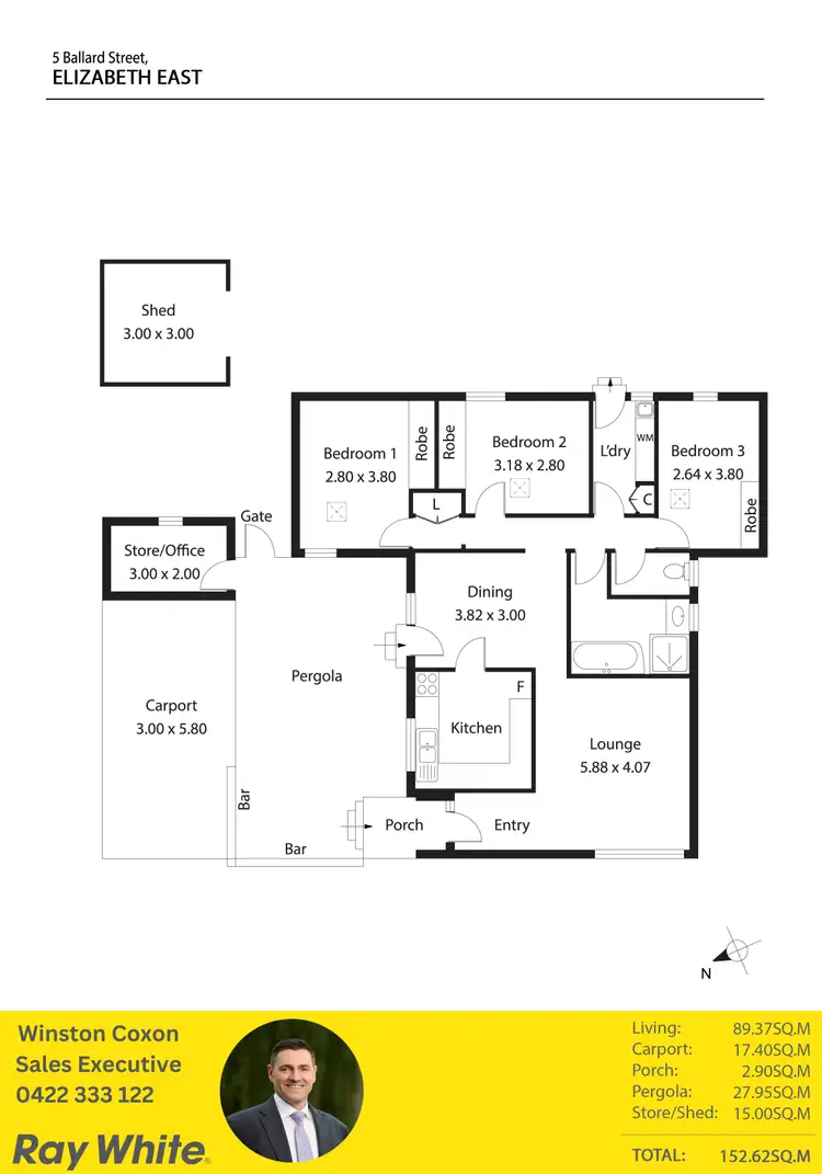Floorplan of Homely house listing, 5 Ballard Street, Elizabeth East SA 5112