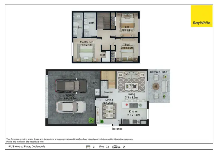 Floorplan of Homely townhouse listing, 91/8 Kokuso Place, Doolandella QLD 4077