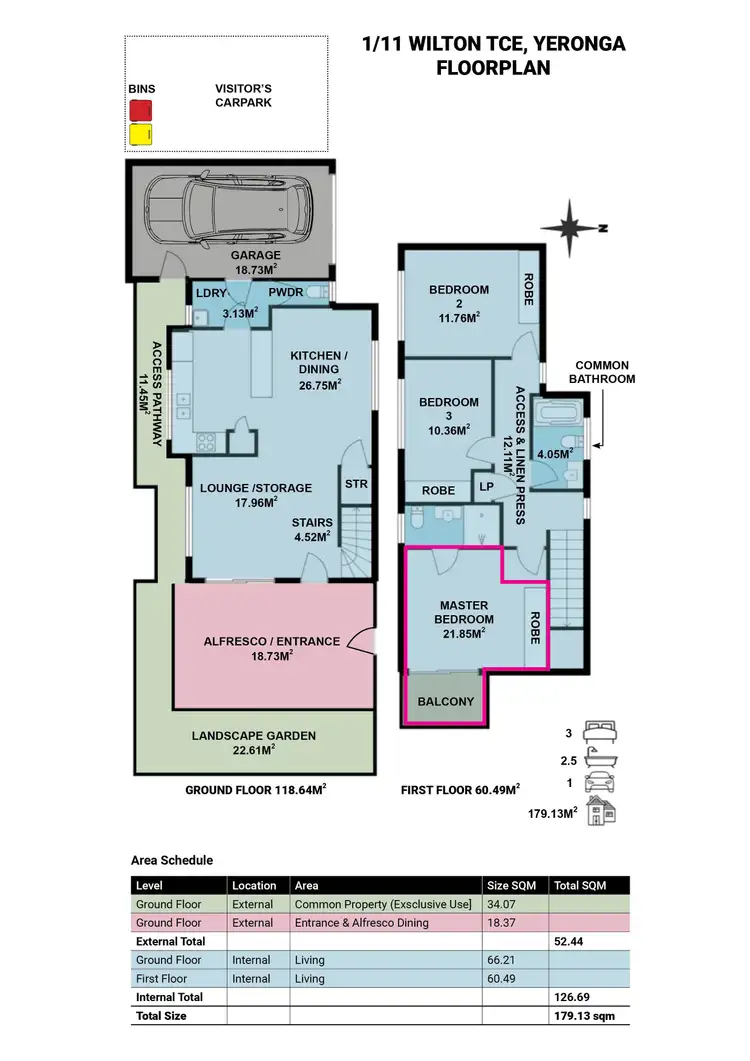 Floorplan of Homely townhouse listing, 1/11 Wilton Terrace, Yeronga QLD 4104