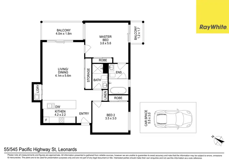 Floorplan of Homely unit listing, 55/545 Pacific Highway (rear of the block), St Leonards NSW 2065