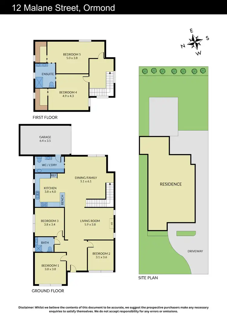 Floorplan of Homely house listing, 12 Malane Street, Ormond VIC 3204