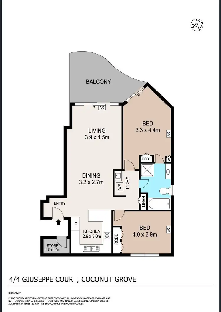 Floorplan of Homely apartment listing, 4/4 Giuseppe Court, Coconut Grove NT 810