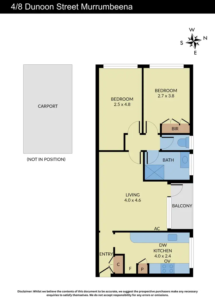 Floorplan of Homely apartment listing, 4/8 Dunoon Street, Murrumbeena VIC 3163