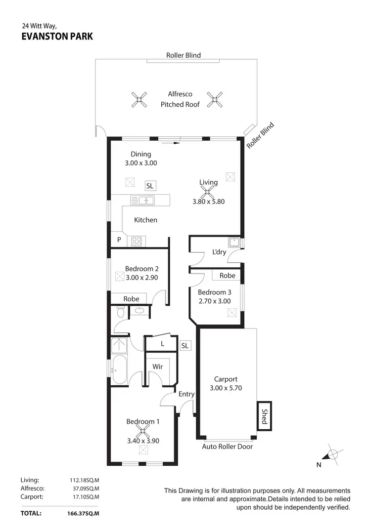 Floorplan of Homely house listing, 24 Witt Way, Evanston Park SA 5116