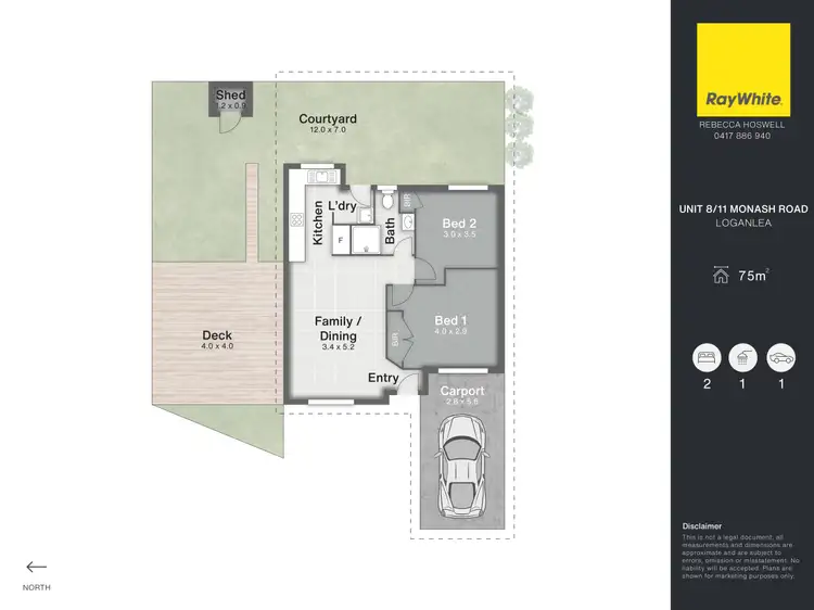 Floorplan of Homely unit listing, 8/11 Monash Road, Loganlea QLD 4131