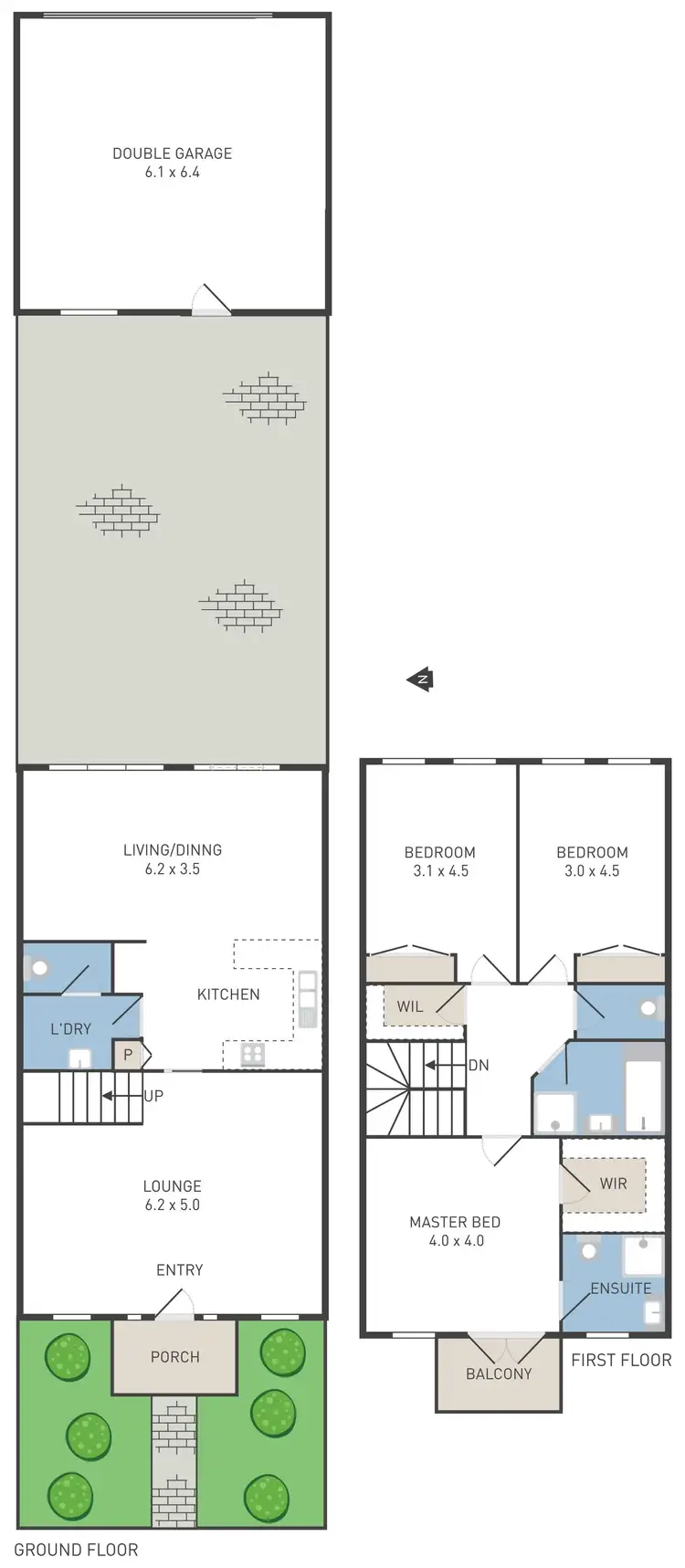 Floorplan of Homely townhouse listing, 1/10 Edwards Road, Werribee VIC 3030