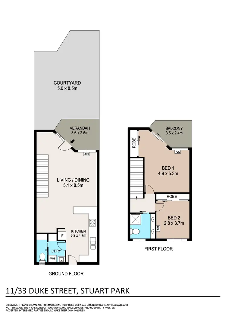 Floorplan of Homely townhouse listing, 11/33 Duke Street, Stuart Park NT 820