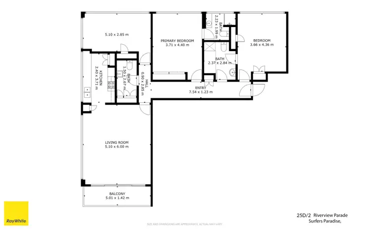 Floorplan of Homely apartment listing, 25D/2 Riverview Parade, Surfers Paradise QLD 4217