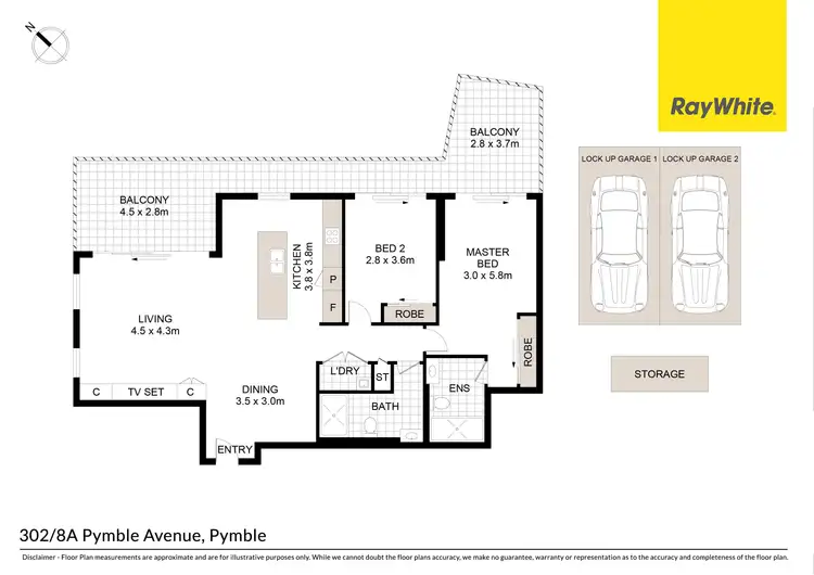 Floorplan of Homely unit listing, 302/8A Pymble Avenue, Pymble NSW 2073