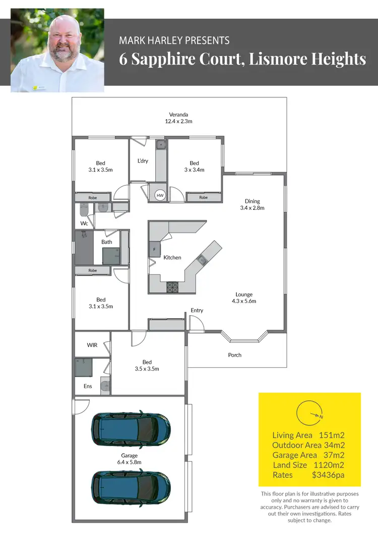 Floorplan of Homely house listing, 6 Sapphire Court, Lismore Heights NSW 2480