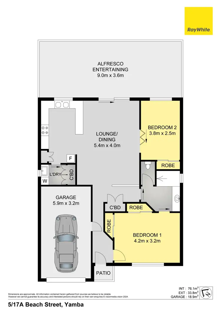 Floorplan of Homely unit listing, 5/17A Beach Street, Yamba NSW 2464