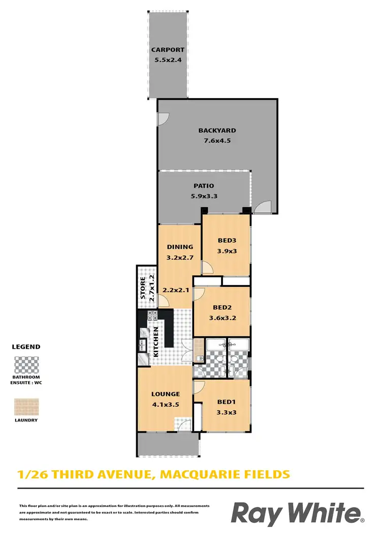 Floorplan of Homely villa listing, 1/26-28 Third Avenue, Macquarie Fields NSW 2564